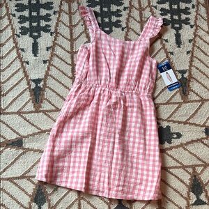 GAP Pink Gingham Kids girl Casual Dress cottage core large 10/12 new w tags